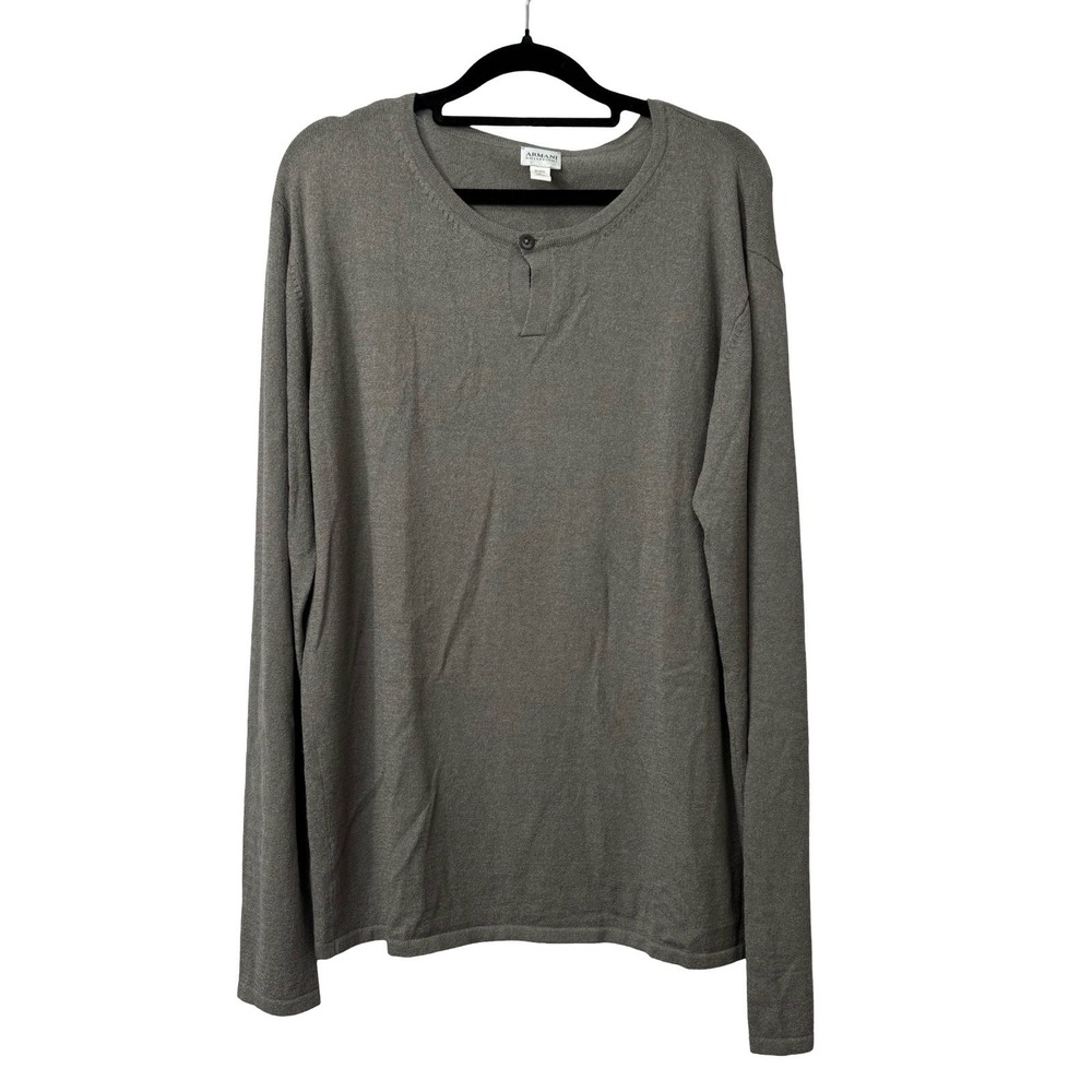Armani Collezioni Women Rayon Long Sleeve Loose Fit Comfort Wear Top Size M Gray